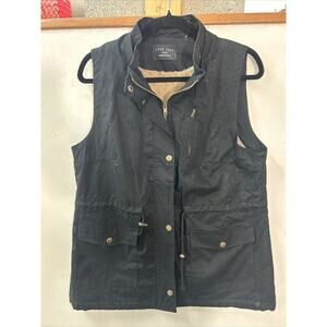 Love‎ Tree Vest Medium Faux Fur Lined Black With Tan Lining No Hood Large